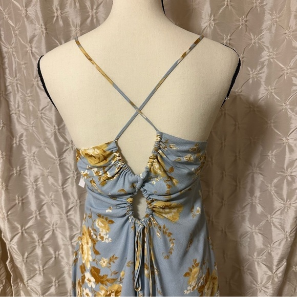 Reformation Dover Midi Slip Dress Heavenly Blue Floral - Picture 8 of 15